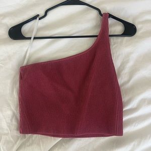 aritzia Babaton Knit One-Shoulder Cropped Tank